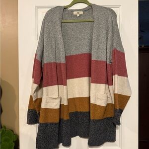 Cozy Striped Cardigan with Pockets